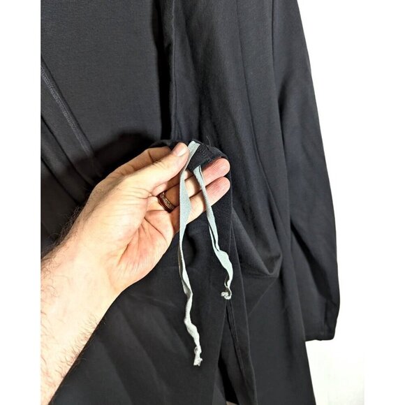 Bryn Walker Tie Front Duster Topper Hi-Low Hem Washed Black Sz S Stretch Tunic - Picture 5 of 8